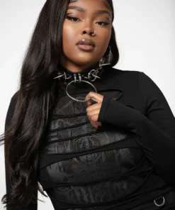 Killstar Sirena Slashed Long Sleeve Top New Arrivals