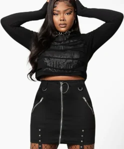 Killstar Sirena Slashed Long Sleeve Top New Arrivals