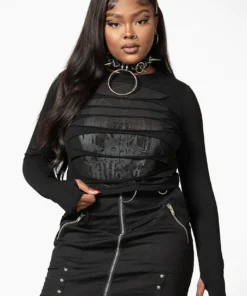 Killstar Sirena Slashed Long Sleeve Top New Arrivals