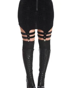 Banned Apparel Banned Space Babe Velvet Suspender Skirt