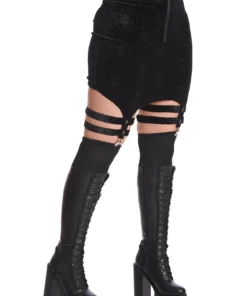 Banned Apparel Banned Space Babe Velvet Suspender Skirt