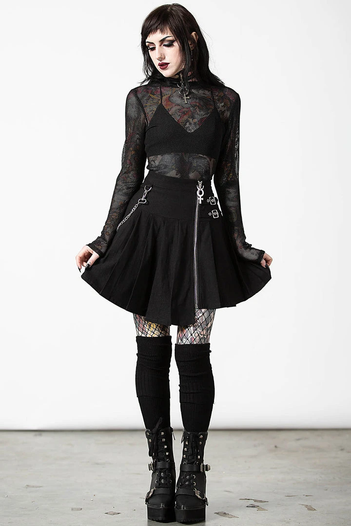 Killstar Space Wave Mini Skirt Ladies 3 Killstar Space Wave Mini Skirt Ladies