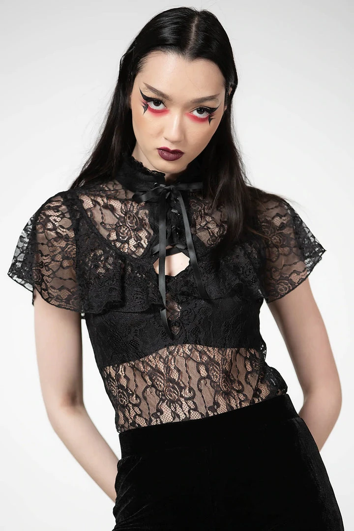 Ladies Killstar Sylvia Lace Top 3 Ladies Killstar Sylvia Lace Top