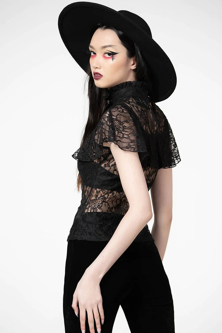 Ladies Killstar Sylvia Lace Top 7 Ladies Killstar Sylvia Lace Top