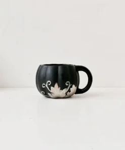 Weird & Wonderful Ceramics Matte Black And Silver Pumpkin Mug New Arrivals