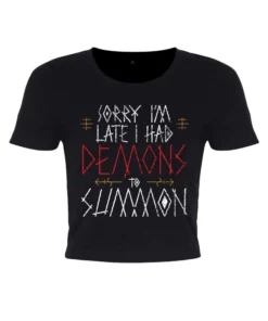 Grindstore Sorry I'm Late Cropped T-Shirt