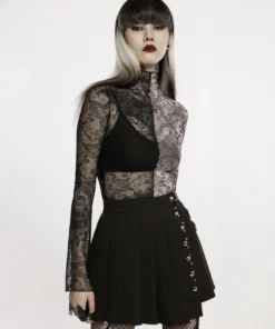 New Arrivals Punk Rave Syble Top - Black & Pink