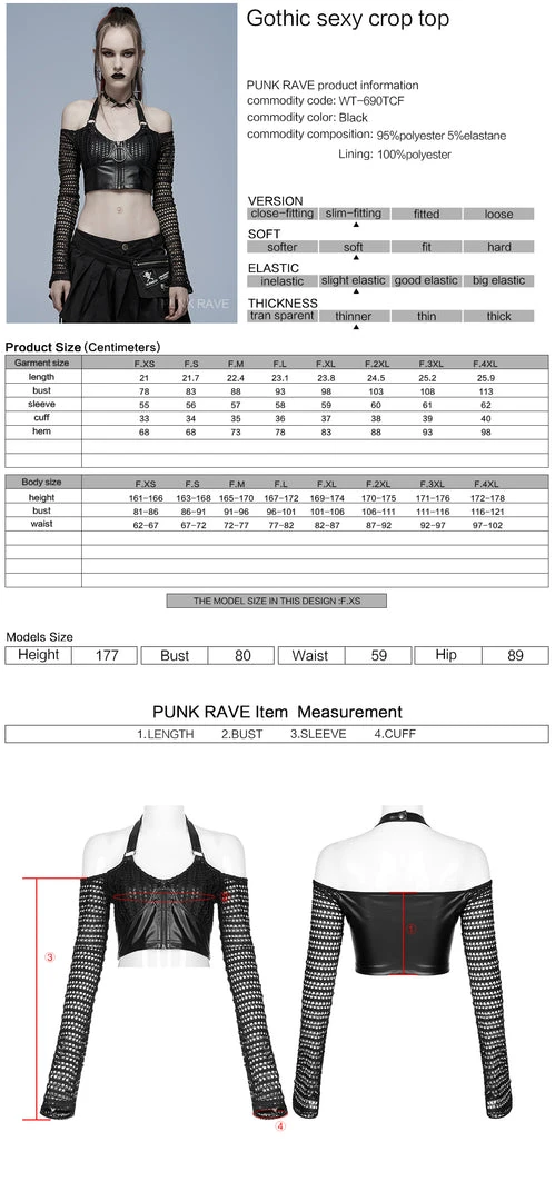 Punk Rave Velika Crop Top Ladies 7 Punk Rave Velika Crop Top Ladies
