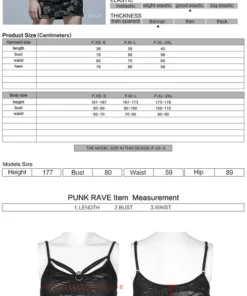 Ladies Punk Rave Rue Vest Top Black