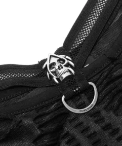 Ladies Punk Rave Rue Vest Top Black