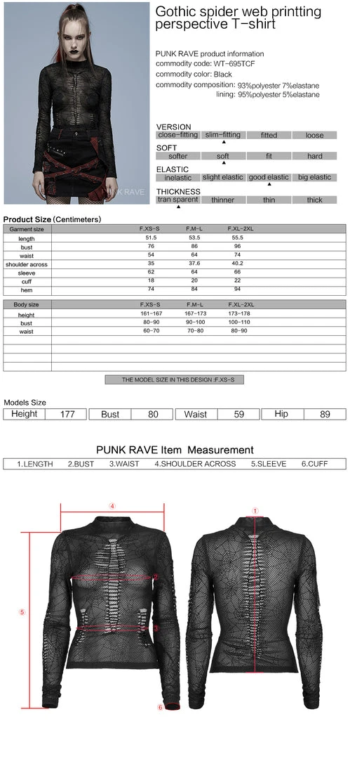 Ladies Punk Rave Naenia Shirt Black 12 Ladies Punk Rave Naenia Shirt Black