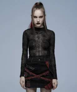 Ladies Punk Rave Naenia Shirt Black