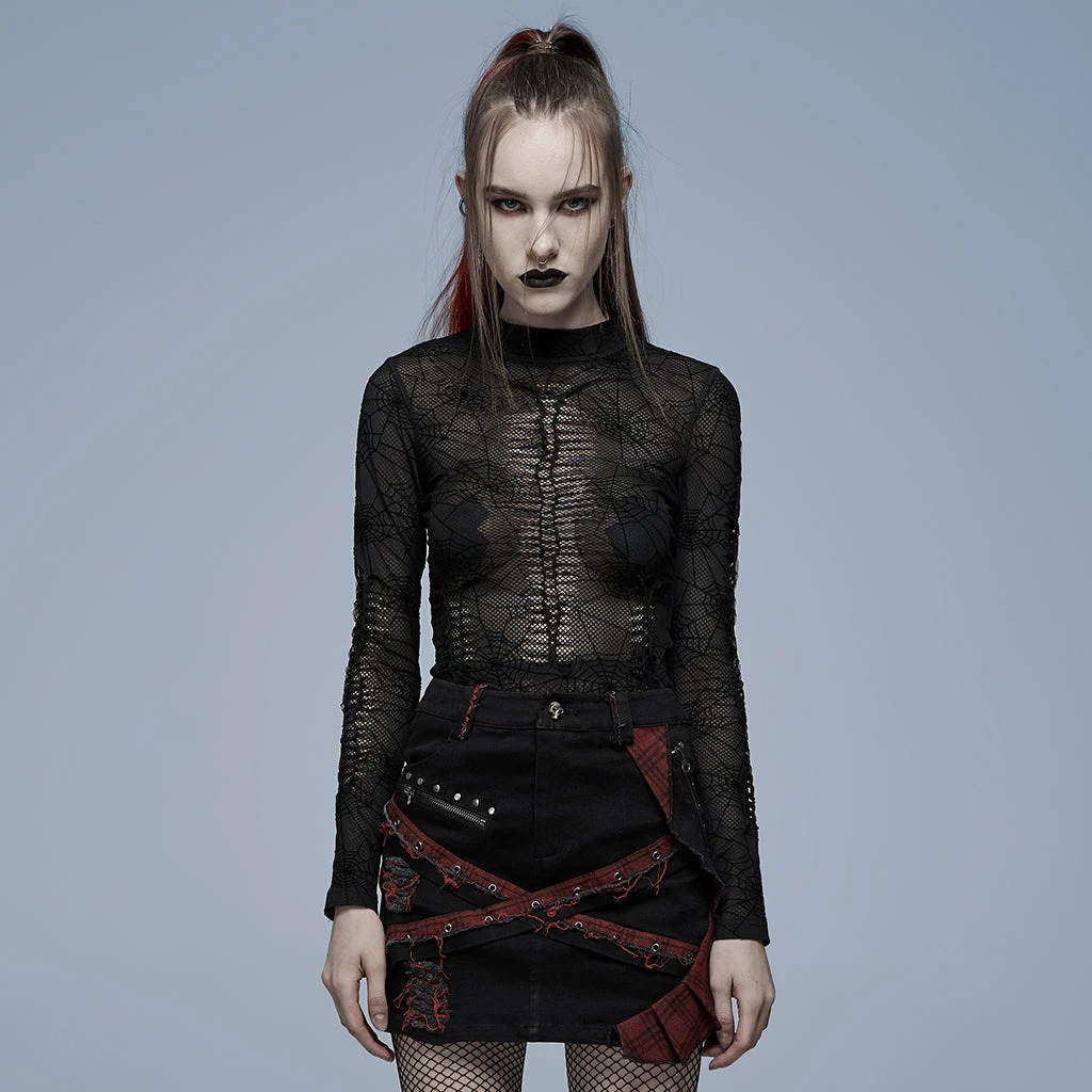 Ladies Punk Rave Naenia Shirt Black 3 Ladies Punk Rave Naenia Shirt Black