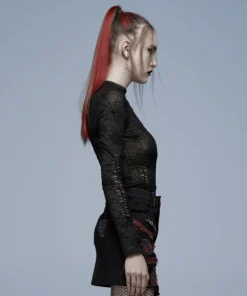 Ladies Punk Rave Naenia Shirt Black