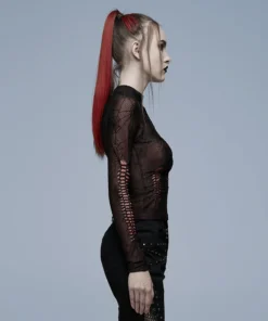 Punk Rave Naenia Top Red / Black