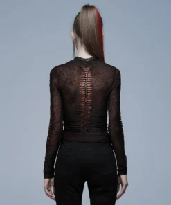 Punk Rave Naenia Top Red / Black 9 Punk Rave Naenia Top Red / Black