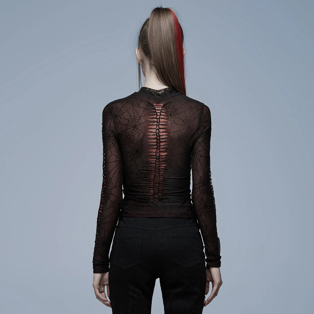 Punk Rave Naenia Top Red / Black 5 Punk Rave Naenia Top Red / Black
