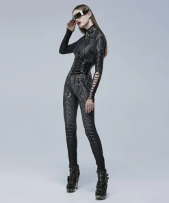 Punk Rave Inclementia Top Black / Gray Ladies