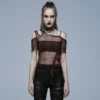 Punk Rave Plaid Punk Top Red