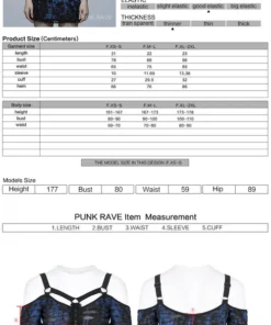 Punk Rave Elantra Top Black / Blue Ladies