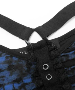 Punk Rave Elantra Top Black / Blue Ladies