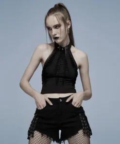 Ladies Punk Rave Jocasta Vest Black