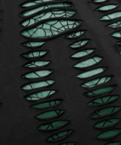 Punk Rave Jocasta Vest Top Green And Black Ladies 18 Punk Rave Jocasta Vest Top Green And Black Ladies