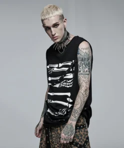 Punk Rave Skeletal Bones Sleeveless T-Shirt