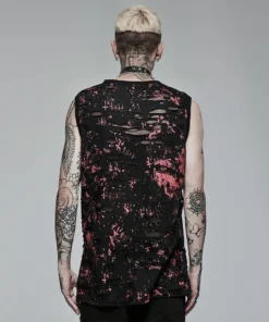 Punk Rave Vesper Sleeveless T-Shirt Black / Red