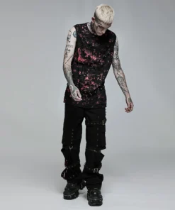 Punk Rave Vesper Sleeveless T-Shirt Black / Red