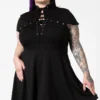 Ladies Killstar Tied Up Skater Dress 1 Ladies Killstar Tied Up Skater Dress
