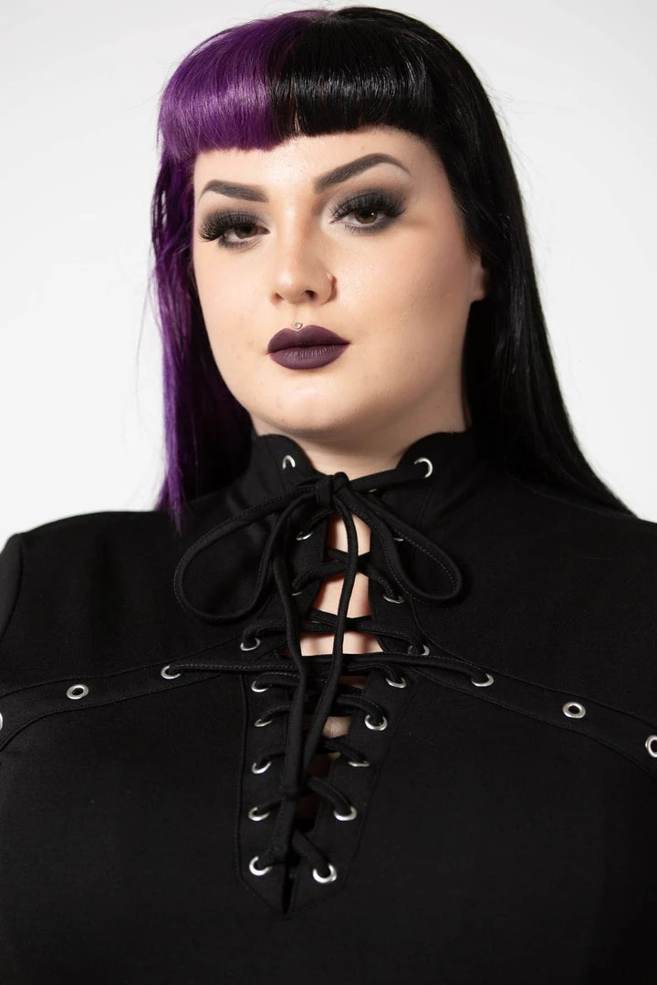 Ladies Killstar Tied Up Skater Dress 9 Ladies Killstar Tied Up Skater Dress