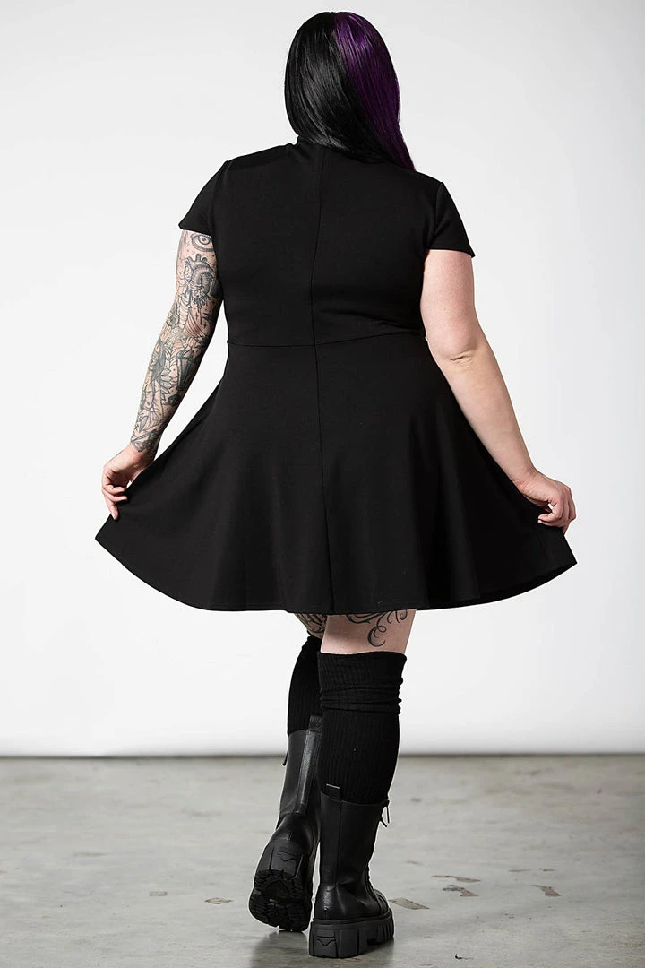 Ladies Killstar Tied Up Skater Dress 10 Ladies Killstar Tied Up Skater Dress