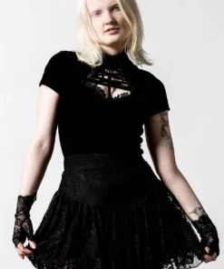 Ladies Killstar To Die For Lace Skirt Black