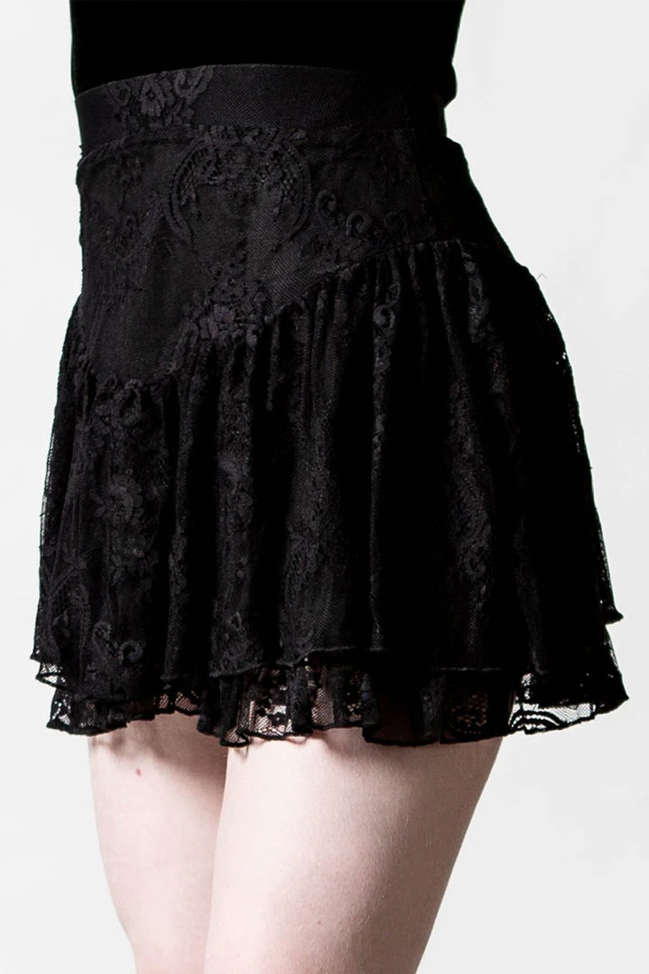 Ladies Killstar To Die For Lace Skirt Black 4 Ladies Killstar To Die For Lace Skirt Black
