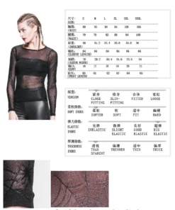 Devil Fashion Web Pattern Mesh Top