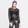 Devil Fashion Web Pattern Mesh Top