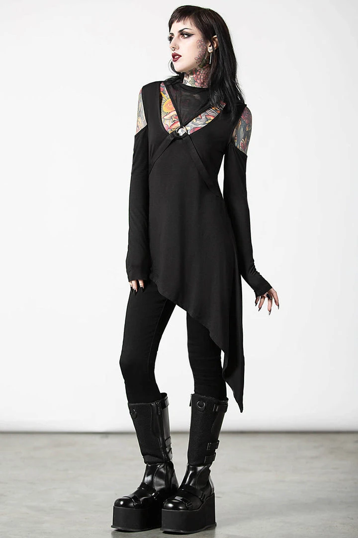 Ladies Killstar Turbulent Transit Asymmetric Top 3 Ladies Killstar Turbulent Transit Asymmetric Top