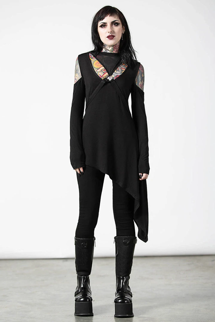 Ladies Killstar Turbulent Transit Asymmetric Top 4 Ladies Killstar Turbulent Transit Asymmetric Top