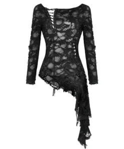 Ladies Dark In Love Nova Distressed Skull Top