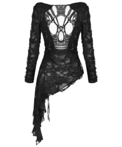 Ladies Dark In Love Nova Distressed Skull Top