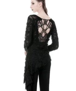 Ladies Dark In Love Nova Distressed Skull Top