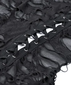 Ladies Dark In Love Nova Distressed Skull Top