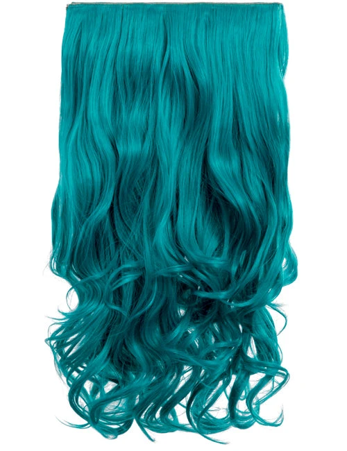 Gothic Attitude New Arrivals Teal Blue Curly 20" Weft Hair Extensions 3 Gothic Attitude New Arrivals Teal Blue Curly 20" Weft Hair Extensions