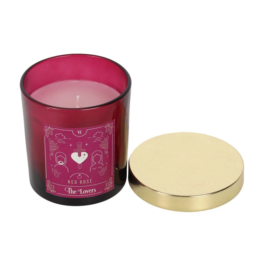 Gothic Gifts The Lovers Red Rose Tarot Candle 4 Gothic Gifts The Lovers Red Rose Tarot Candle