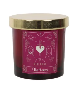 Gothic Gifts The Lovers Red Rose Tarot Candle