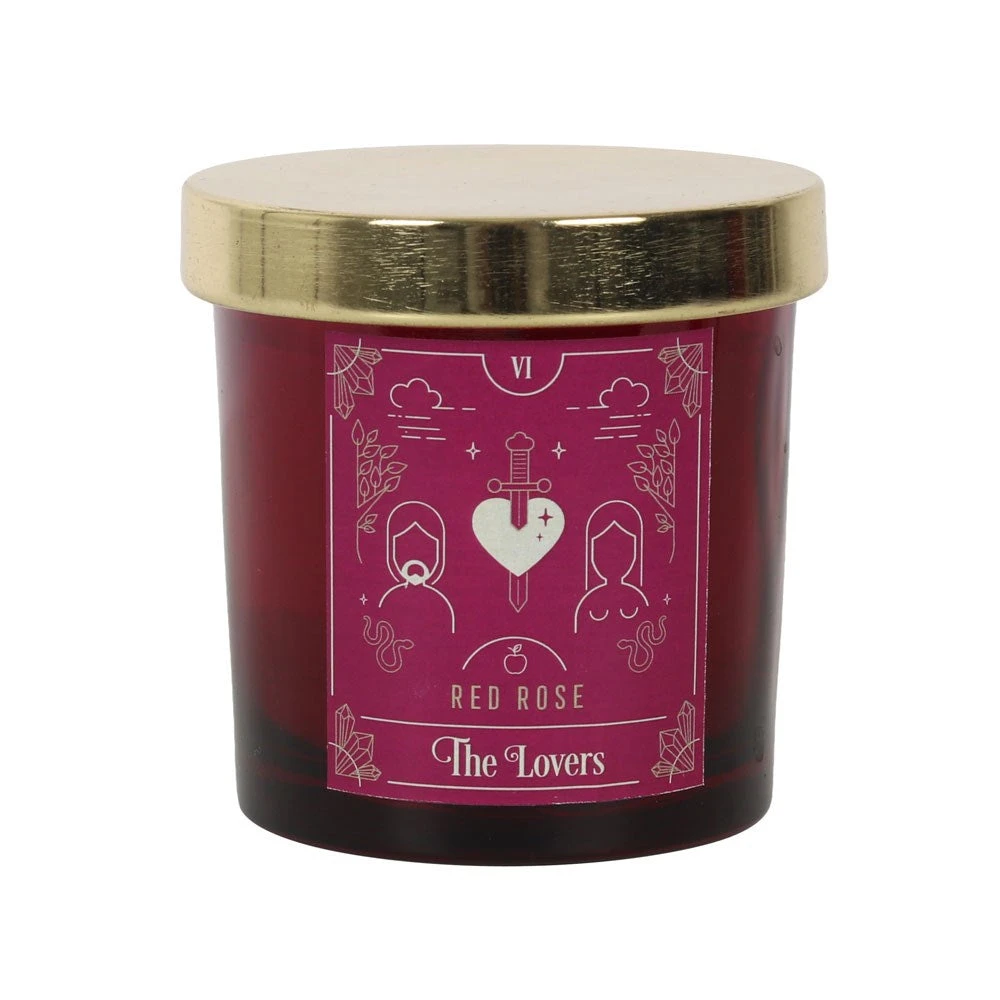 Gothic Gifts The Lovers Red Rose Tarot Candle 3 Gothic Gifts The Lovers Red Rose Tarot Candle
