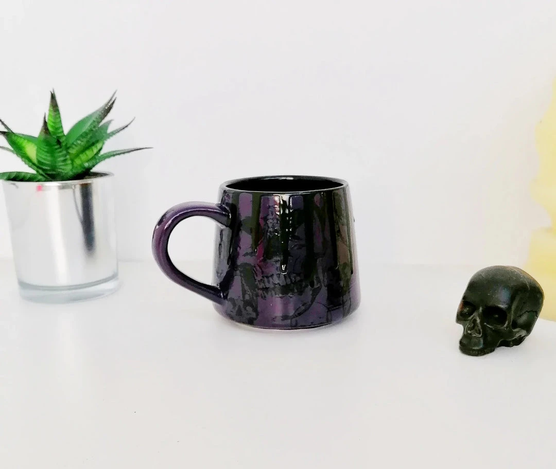 New Arrivals Weird & Wonderful Ceramics Purple Skull Stumpy Mug 5 New Arrivals Weird & Wonderful Ceramics Purple Skull Stumpy Mug