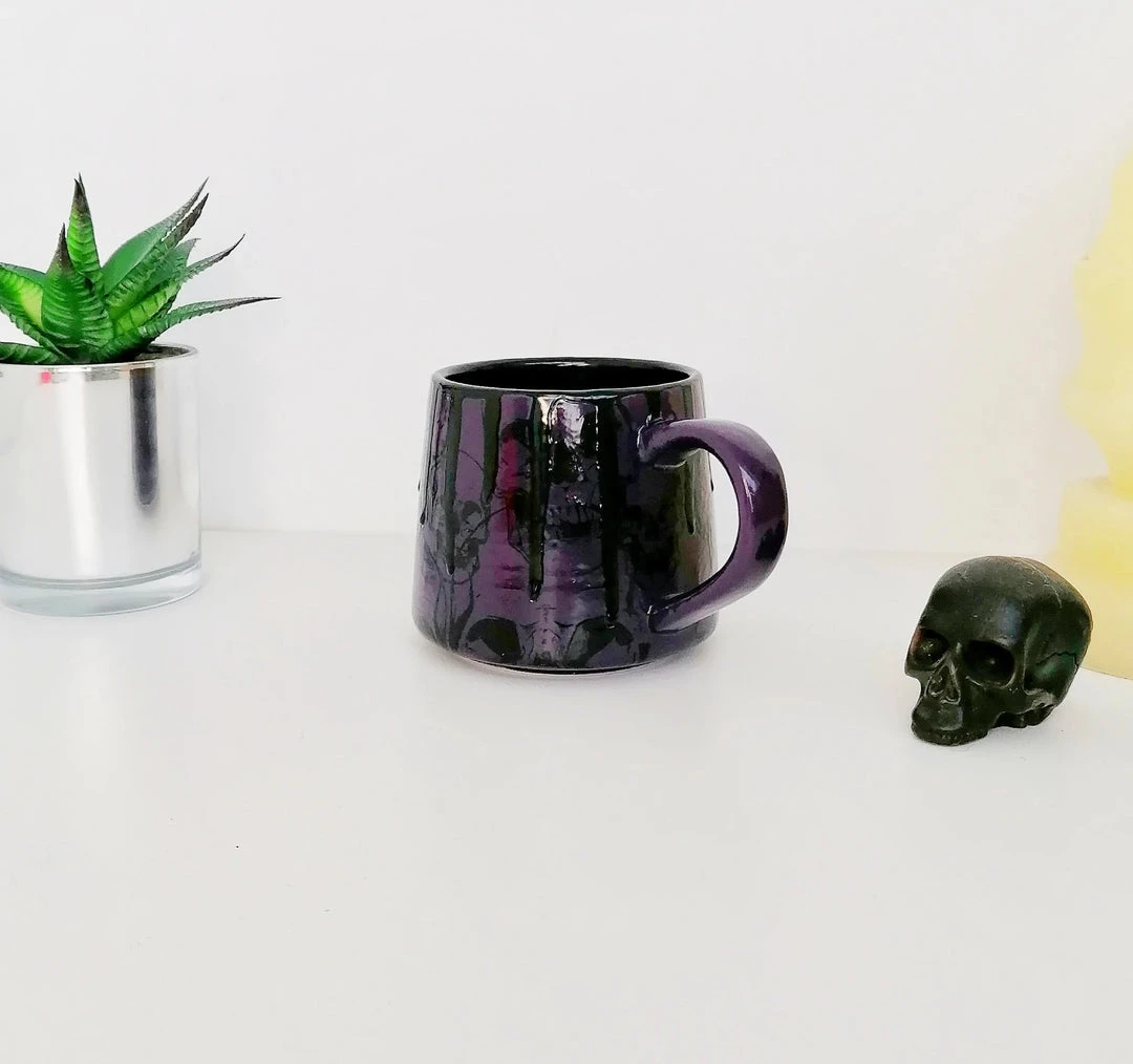 New Arrivals Weird & Wonderful Ceramics Purple Skull Stumpy Mug 6 New Arrivals Weird & Wonderful Ceramics Purple Skull Stumpy Mug