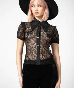 Ladies Killstar Vexina Lace Collar Blouse